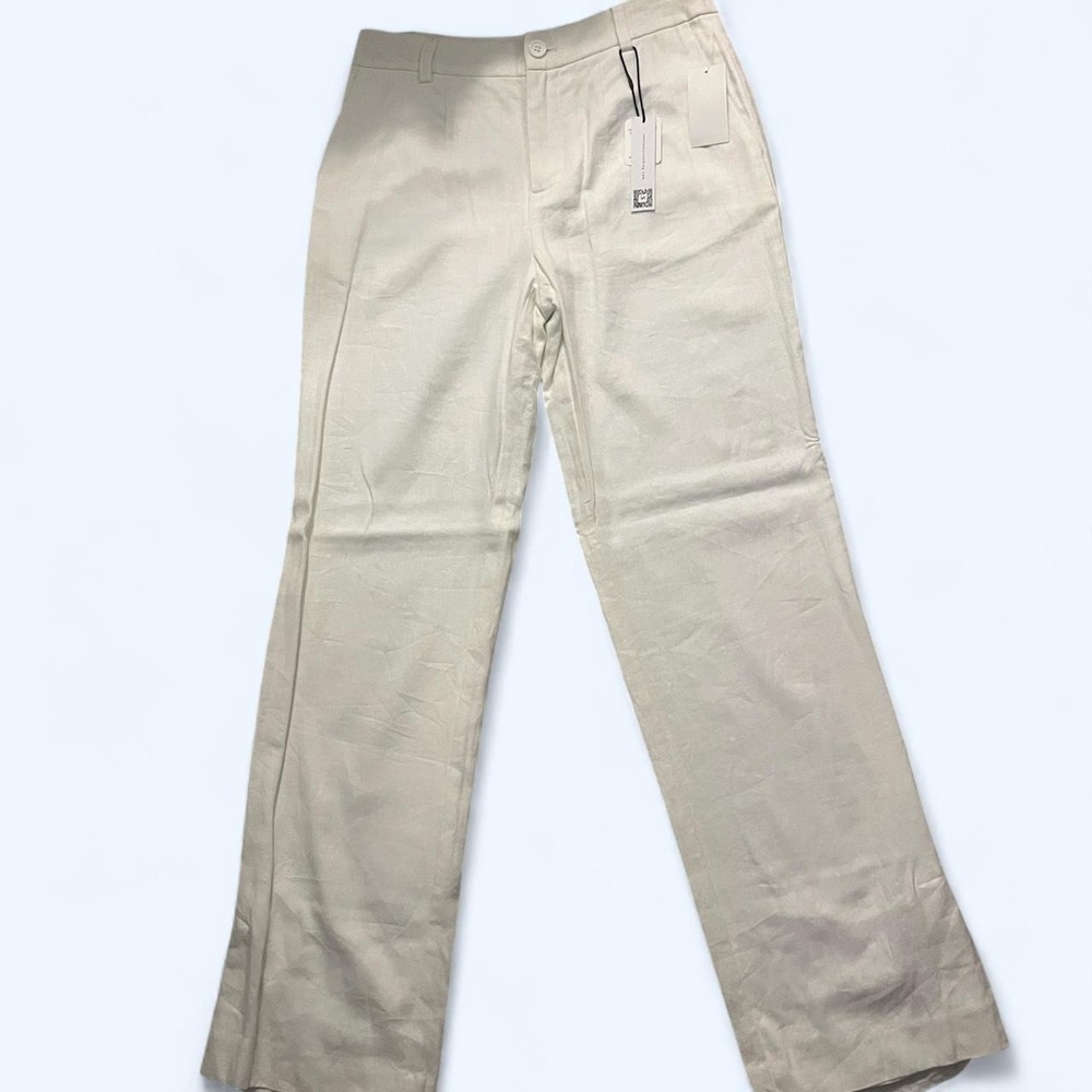 REVOLVE WHITE STRAIGHT LEG LINEN PANTS SANCTUARY